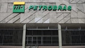 the Petroleo Brasileiro logo on a building during daylight