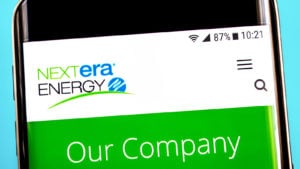 Nextra Energy (NEE) website on a mobile phone screen