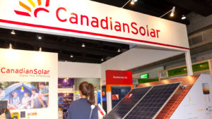 A Canadian Solar (CSIQ) display booth at a convention in Bangkok, Thailand.