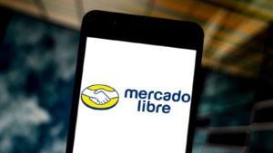 MercadoLibre (MELI) homepage on a smartphone