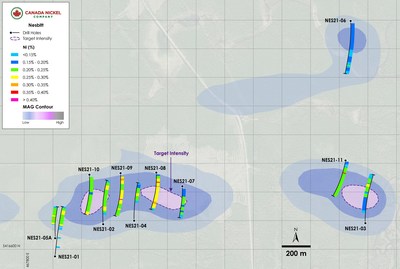 Figure 4 – Plan View of Nesbitt – Drill Results Overlain on Total Field Magnetic Intensity..png (CNW Group/[nxtlink id=