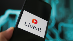 Livent Corporation logo on a phone screen. LTHM stock.