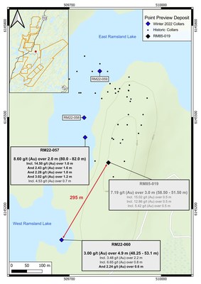 Figure 3 - The Point Deposit Drill Hole Locations (CNW Group/MAS Gold Corp)