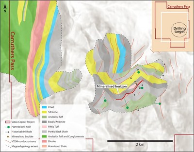 Figure 2 – Carruthers Pass Planned Drill Holes (CNW Group/Vizsla Copper Corp.)