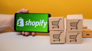 Shopify on the phone display.