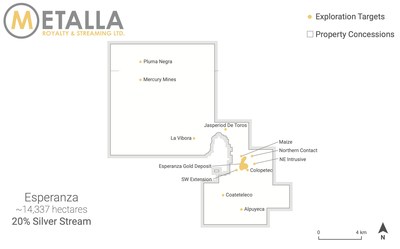 Esperanza Stream Map (CNW Group/Metalla Royalty and Streaming Ltd.)