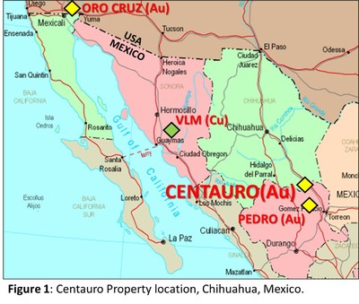 Figure 1: Centauro Property location, Chihuahua, Mexico (CNW Group/[nxtlink id=