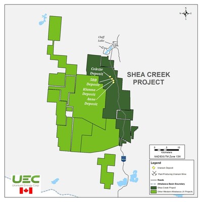 Figure 2 - UEC Shea Creek Project, Athabasca Basin, Saskatchewan (CNW Group/Uranium Energy Corp)
