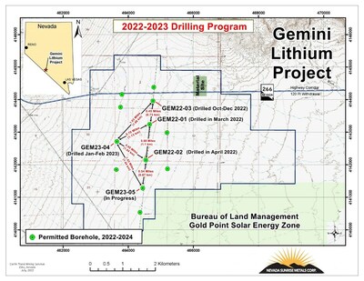 Gemini Lithium Project Hole Borehole Locations, February-March 2023 (CNW Group/[nxtlink id=