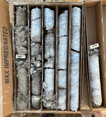Figure 1 - Core taken from JP22-1. Reaching this sand-conglomerate zone was a high priority for the program as it should contain the greatest porosity within the basin aquifer and serve as a pumpable zone into which the fluids above can drain. Per the Preliminary Economic Assessment (PEA) completed by [nxtlink id=