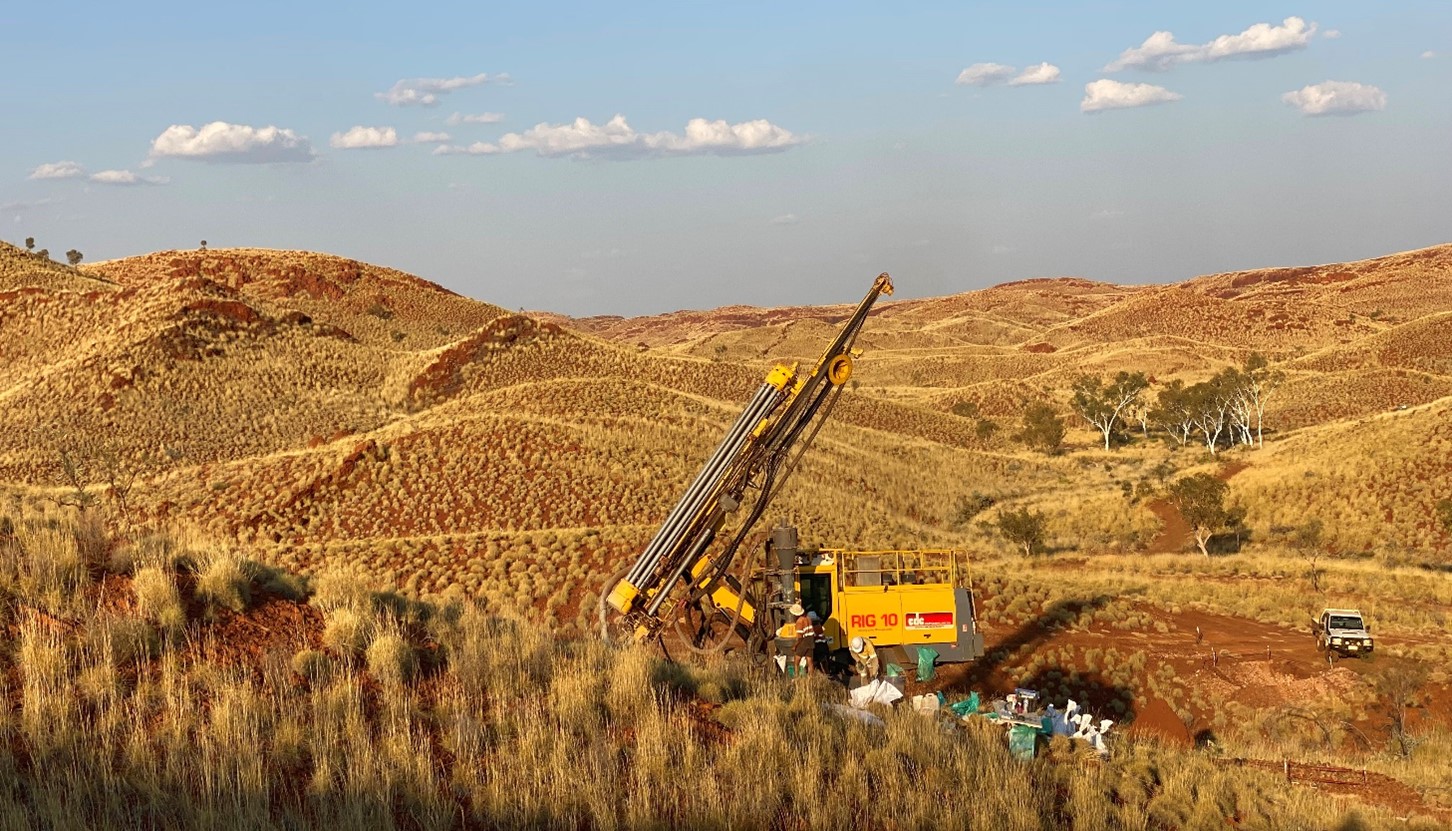 Figure 1: RC drilling underway at Nunyerry North.