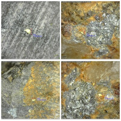 Figure 4: Examples of visible gold in drill hole DDRCCC-23-046 (CNW Group/[nxtlink id=