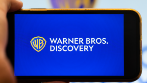 The logo of the new Warner Bros Discovery (WBD) company on smartphone screen.